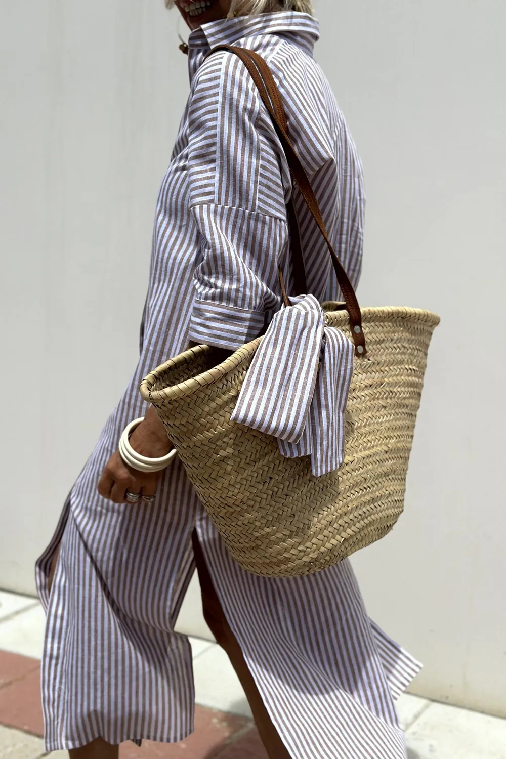 Tied Button Up Three-Quarter Sleeve Dress, image 5