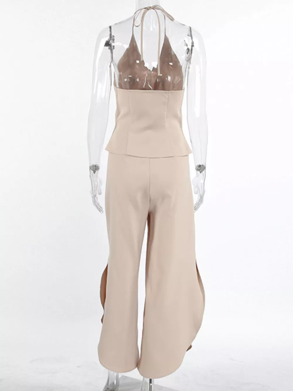 Halter Neck Vest & Wide Leg Pants Set, image 4