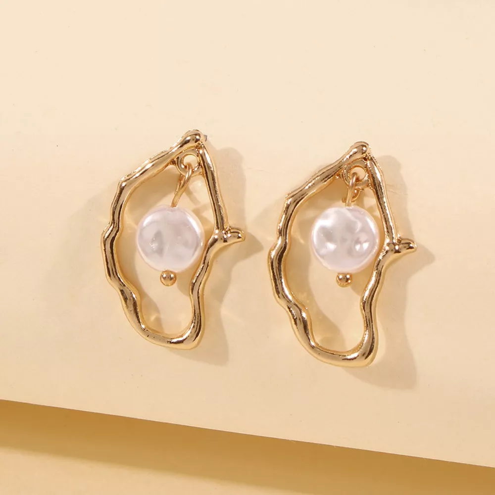 18K Gold-Plated Pearl Earrings, image 3