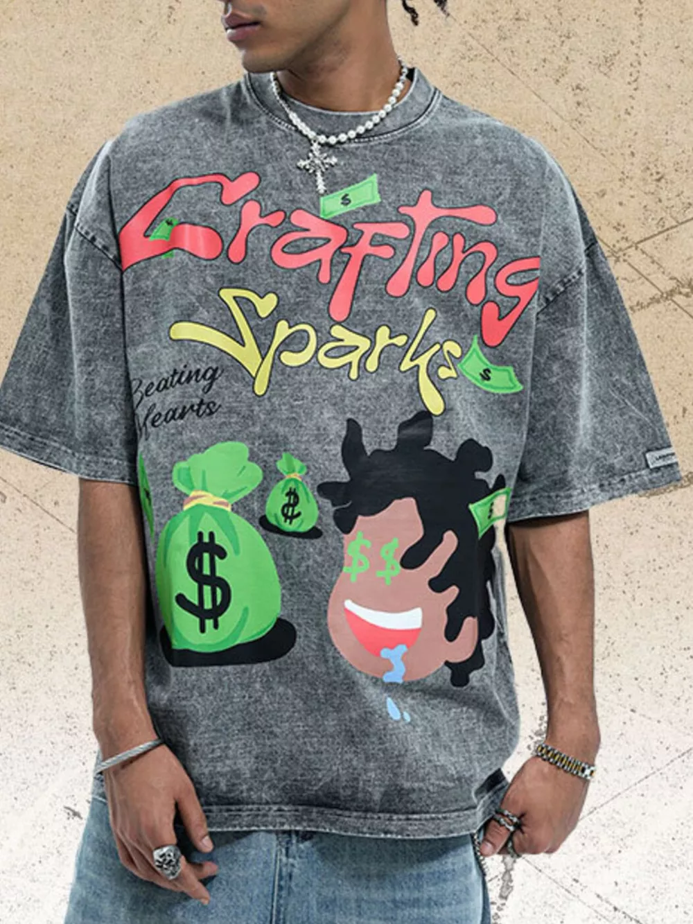 Men's Graphic Vintage Washed T-Shirt, image 2