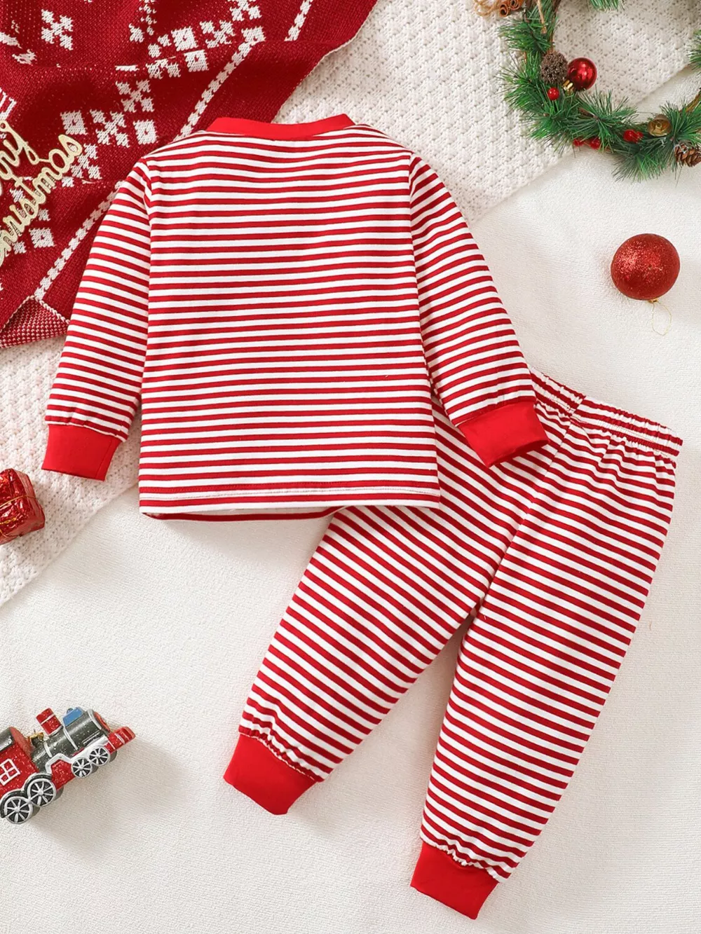 Children's Christmas Santa Striped Pajama Set, image 2