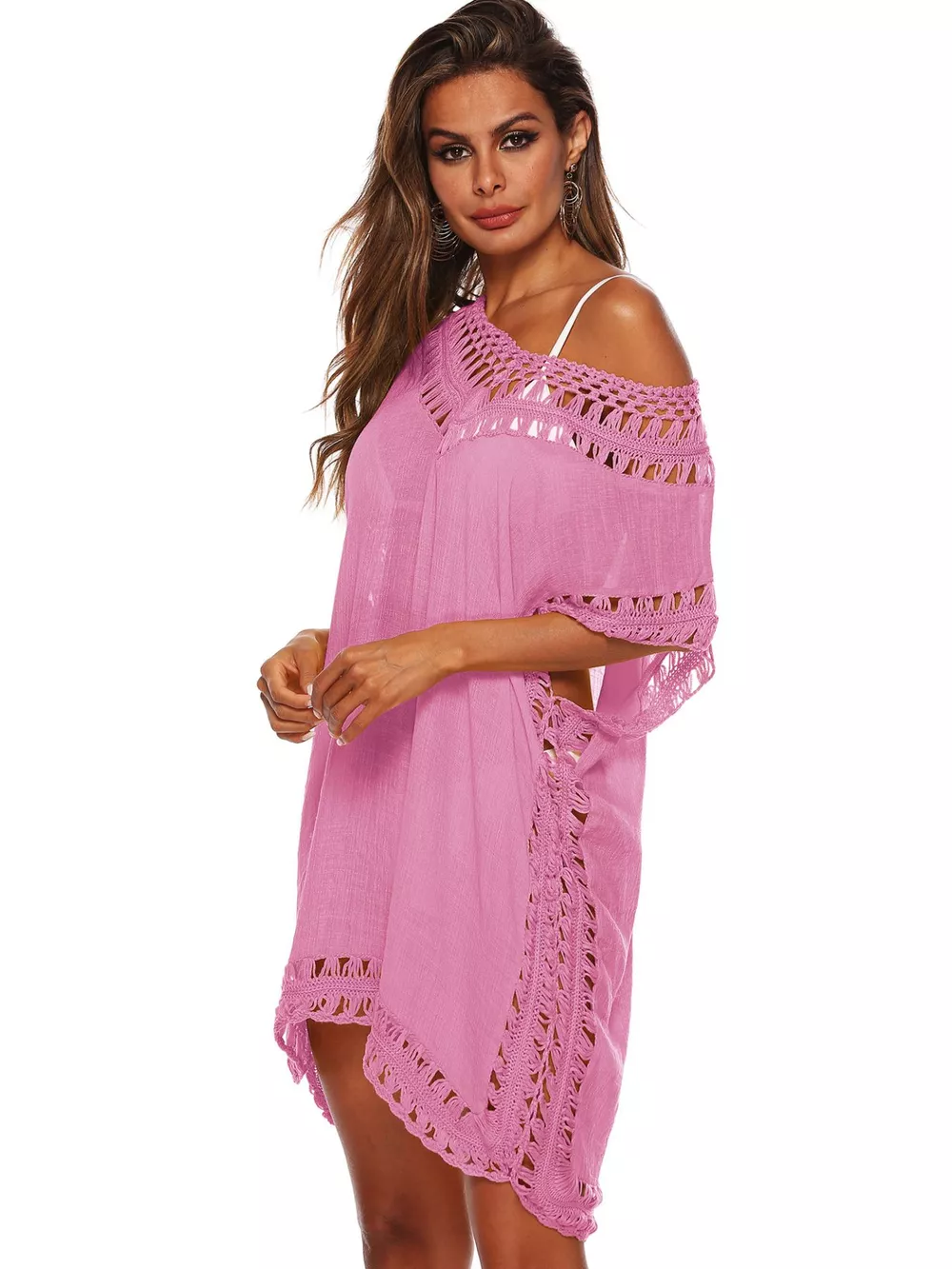 Crochet Trim V-Neck Cover-Up Dress, image 13