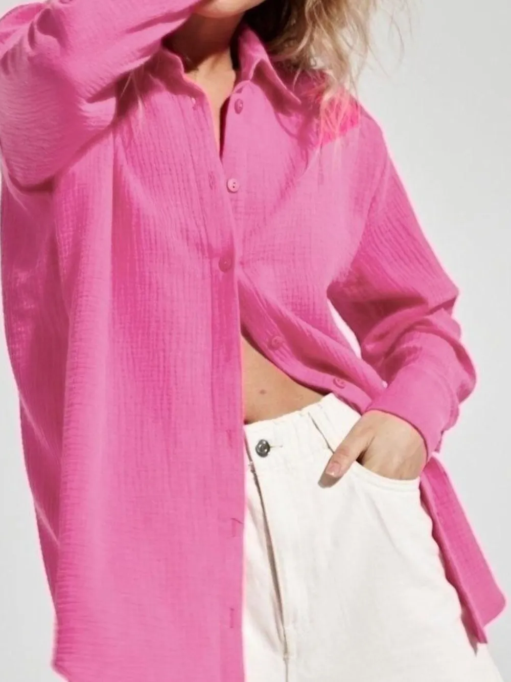 Button Up Long Sleeve Texture Shirt, image 27