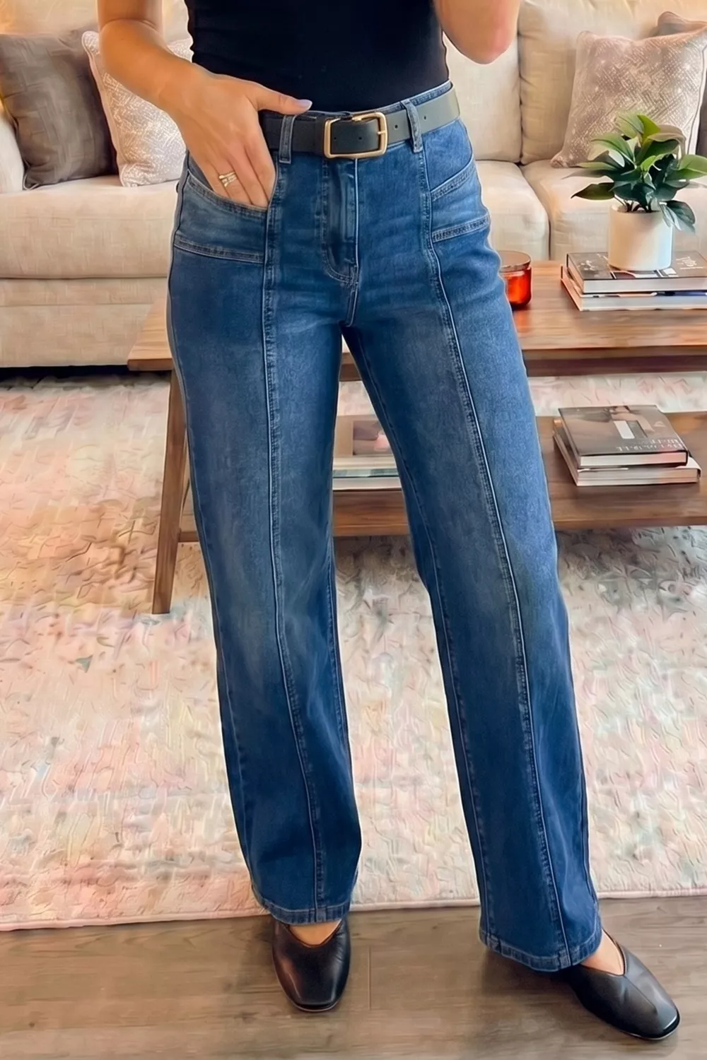 Seam Detail Shift Jeans, image 3