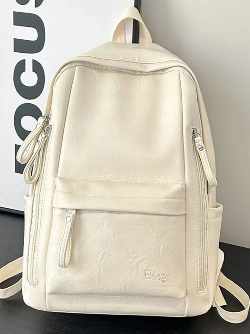 Leather Texture Backpack Bag, image 5