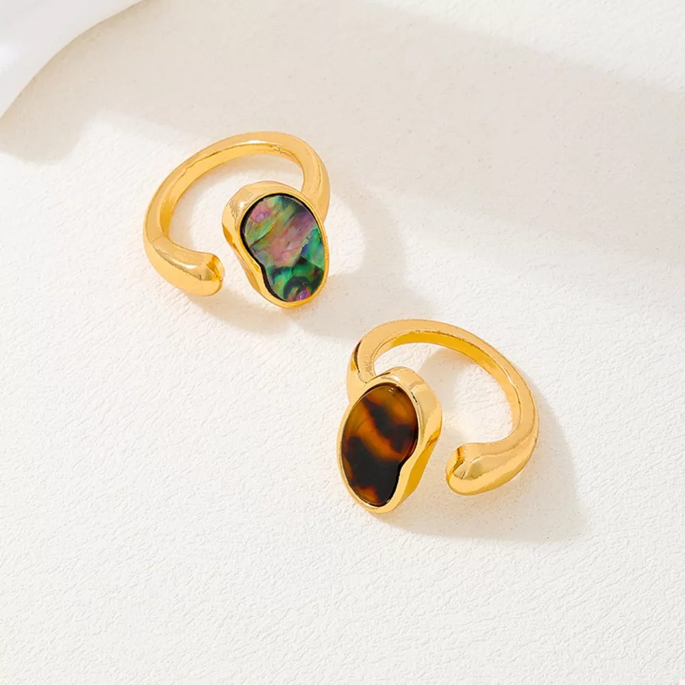 18K Gold-Plated Oval Open Ring, image 4