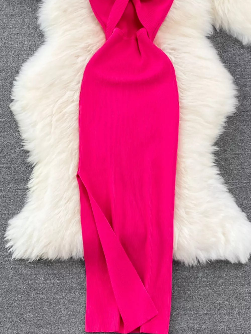 Knot Back Sleeveless Knit Bodycon Midi Dres, image 25