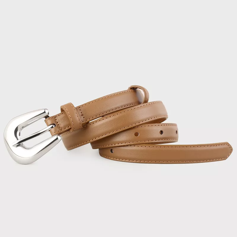 Leather Belt with Silver Buckle, image 6