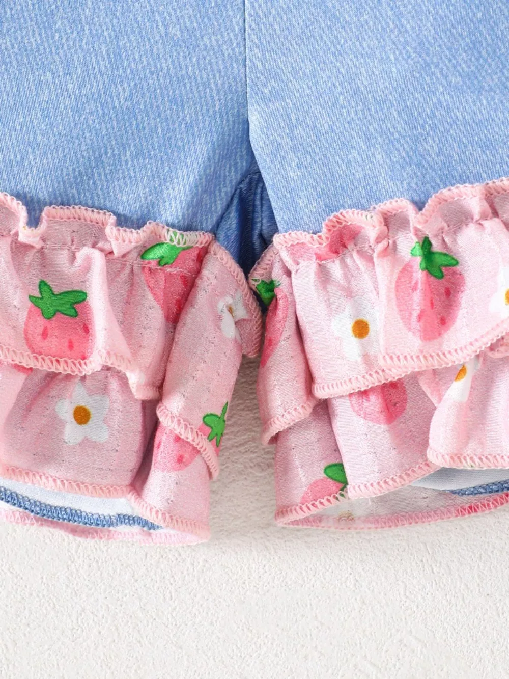 Children's Strawberry Print Ruffled Cami and Shorts Set, image 7