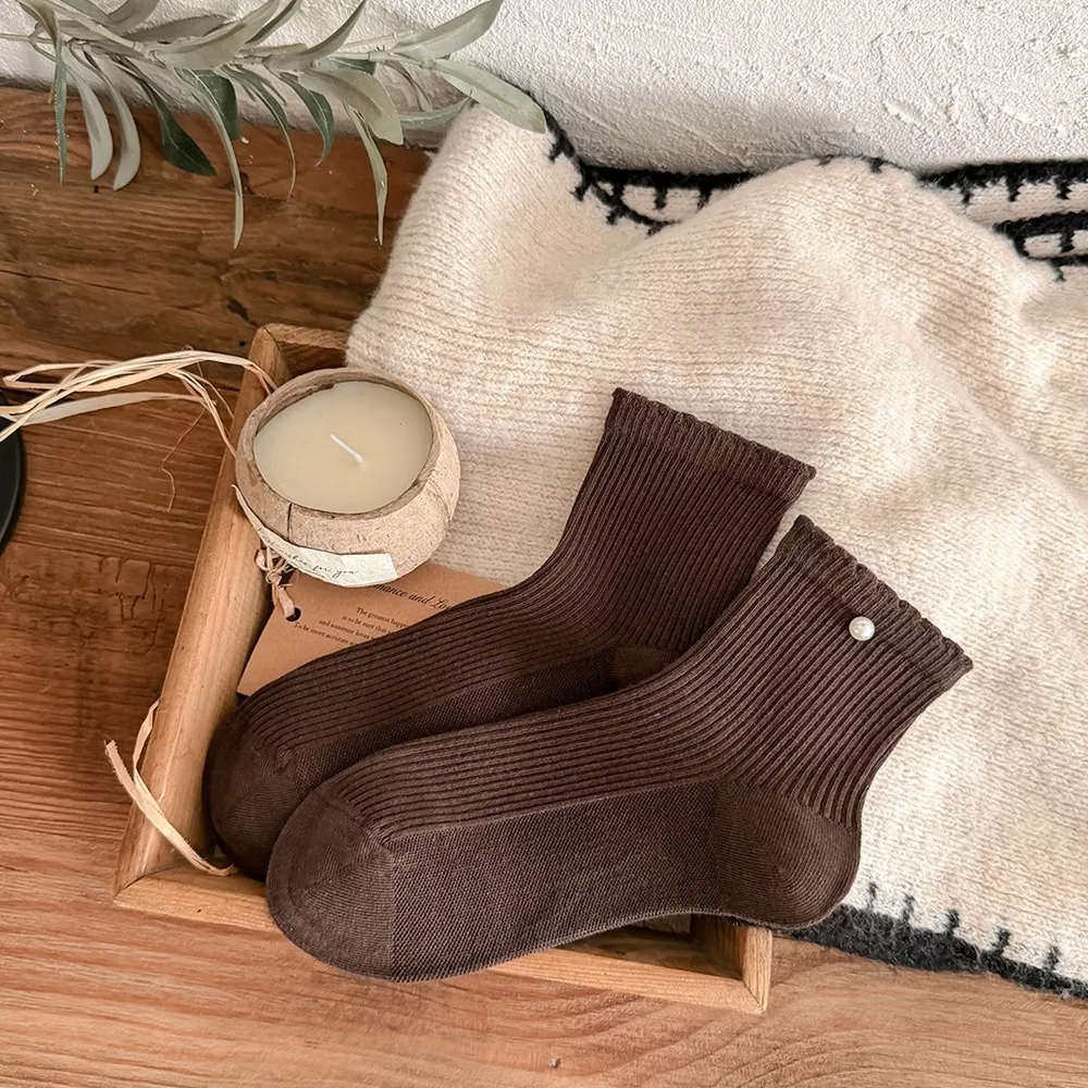 Vintage Ribbed Crew Socks, image 3