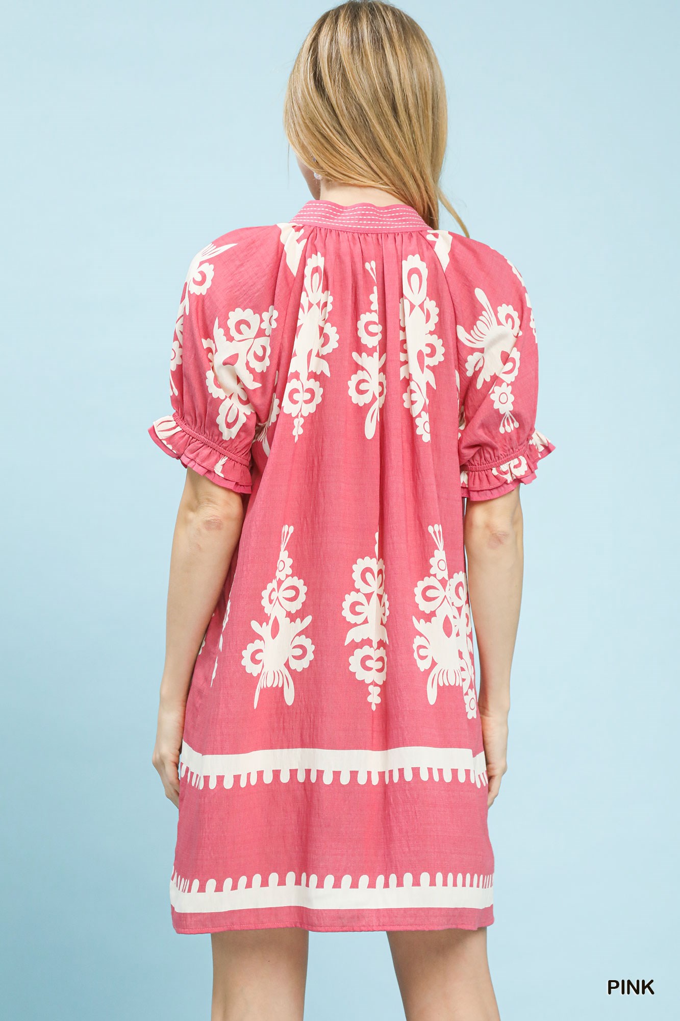 Two Tone Border Print Mini Dress, image 3