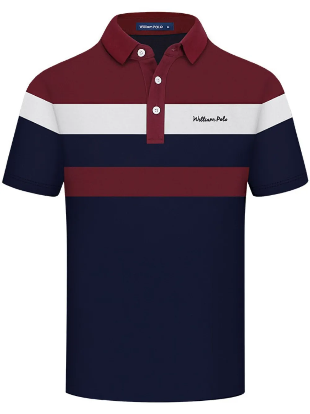 Men's Plus Size Color Block Striped Short Sleeve Polo, image 2