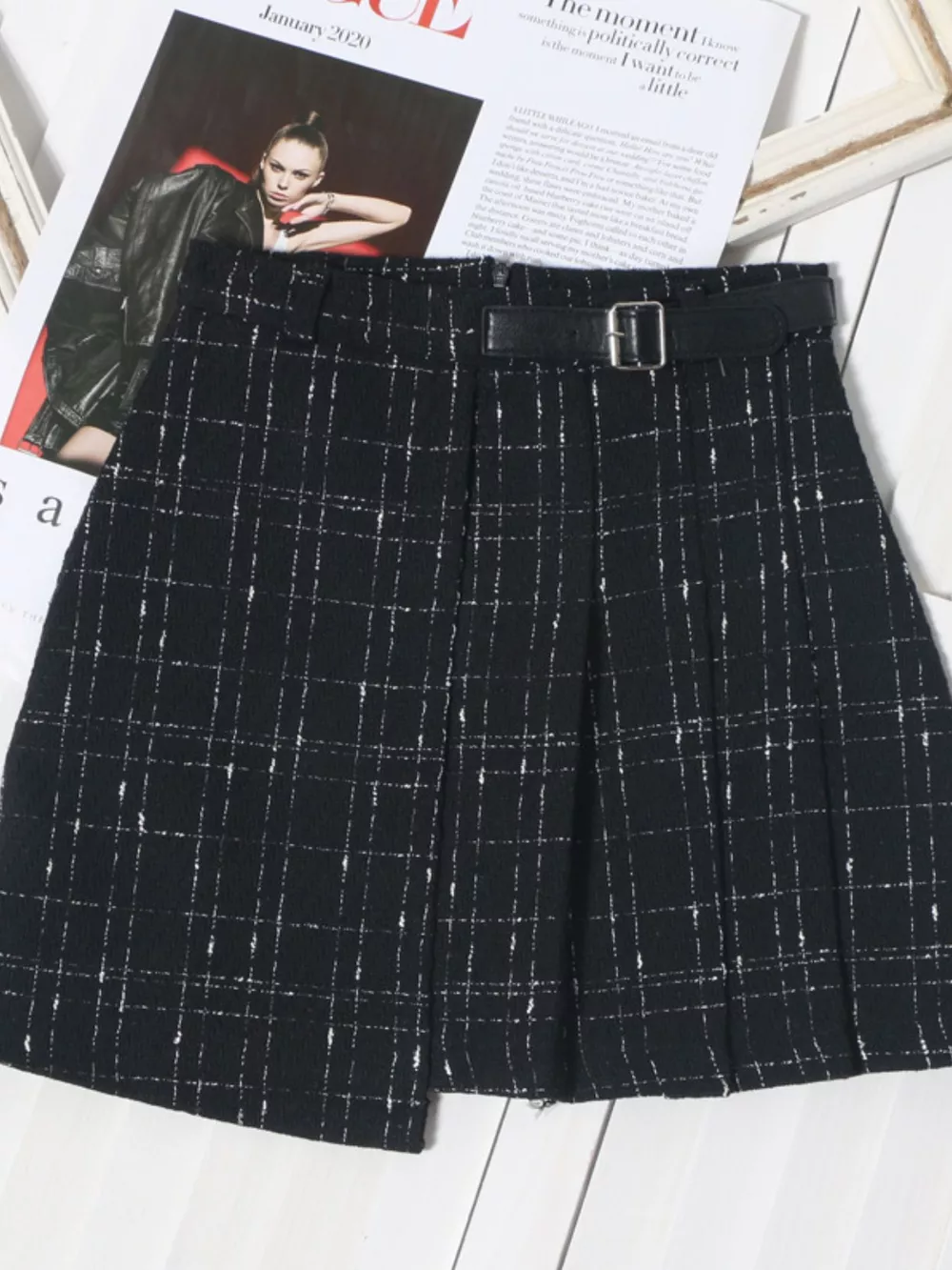 Pleated Plaid Mini Skirt, image 6
