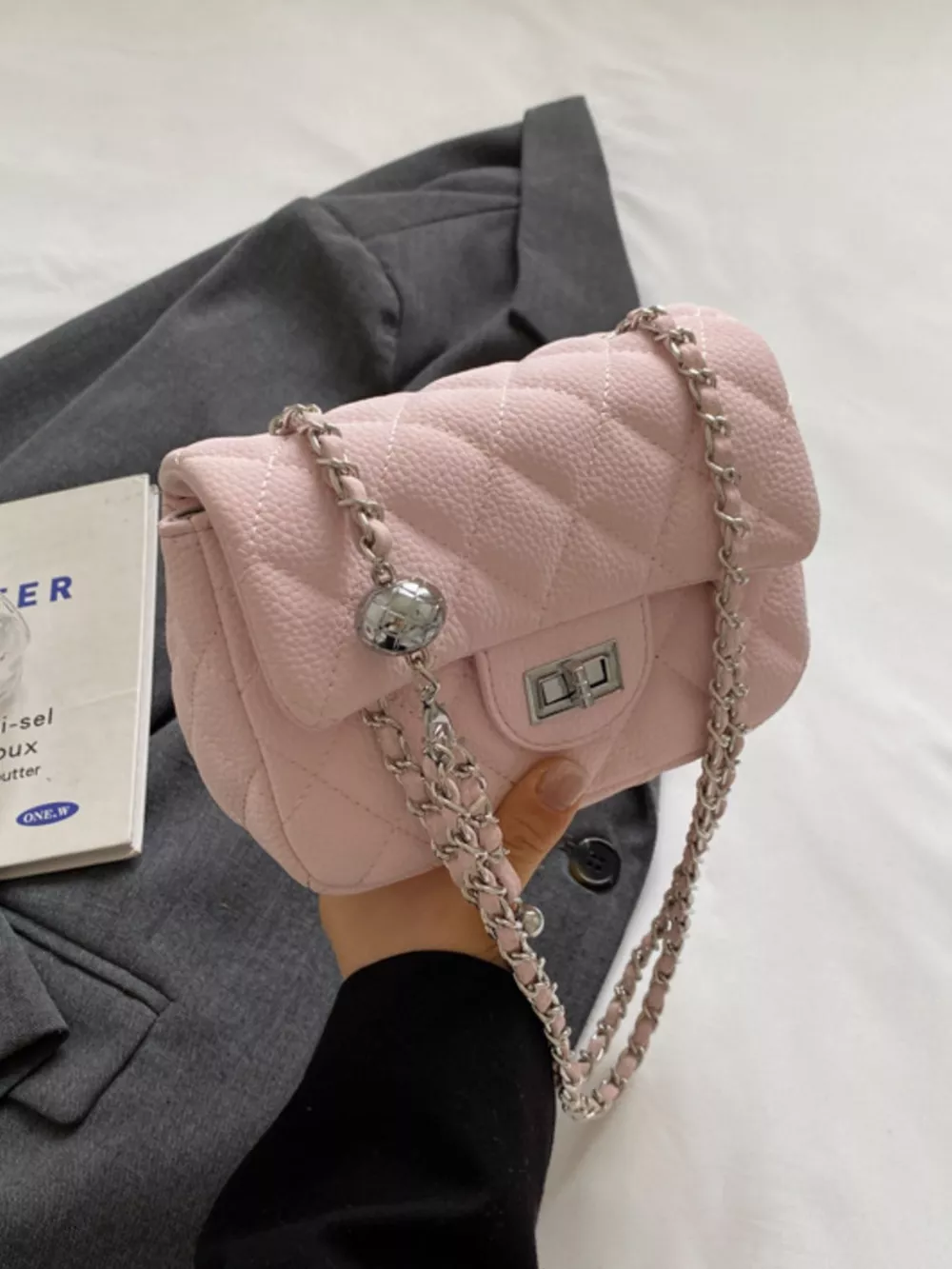 Quilted Chain Crossbody Bag, image 9