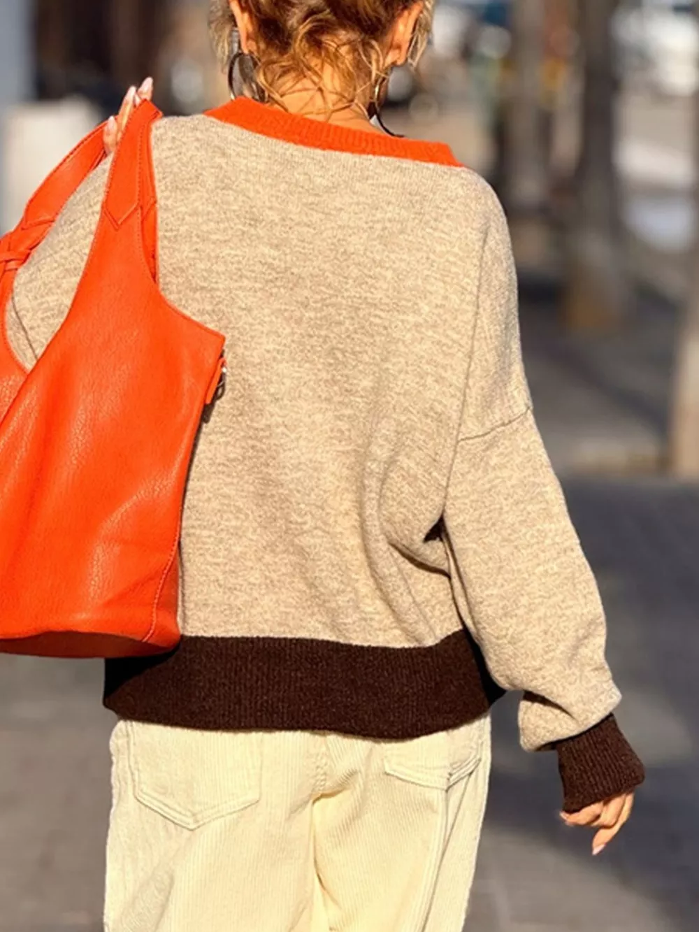 Contrast Trim Crew Neck Sweater, image 10