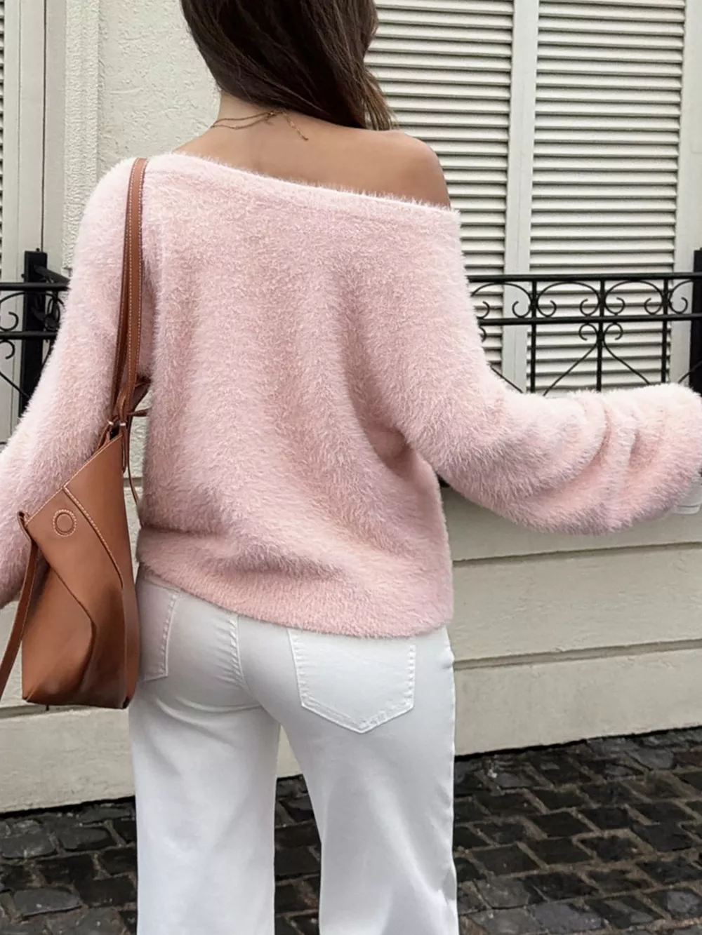 Fuzzy Boat Neck Sweater, image 5