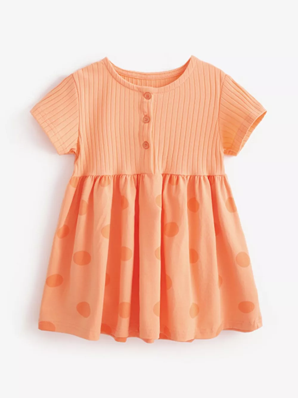 Children's Casual Ribbed Top Polka Dot Dress, image 2
