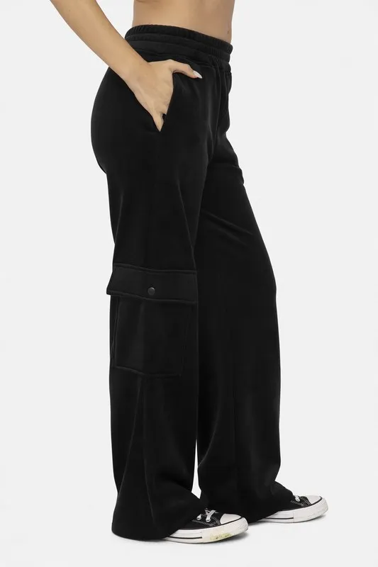 Elastic Waist Corduroy Cargo Pants, image 2