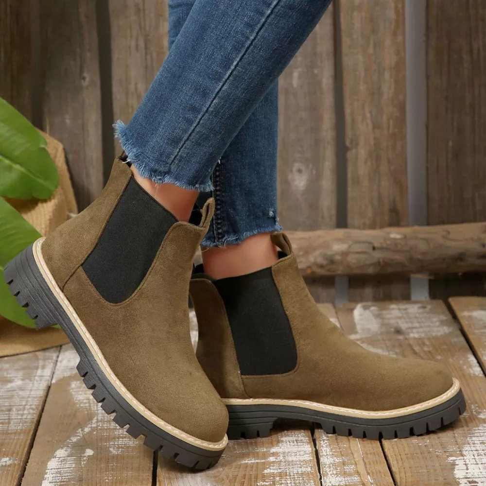Round Toe Block Heels Boots, image 11
