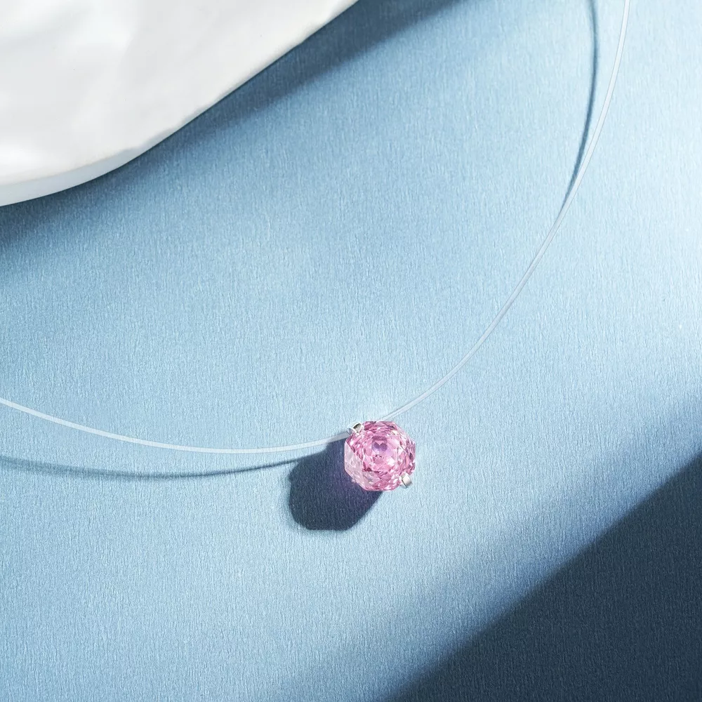 925 Sterling Silver Zircon Pendant Necklace, image 4