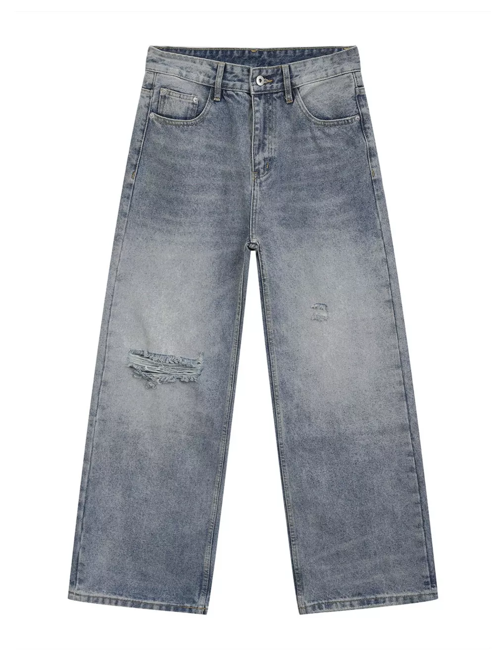 Men's Distressed Wide-Leg Jeans, image 7