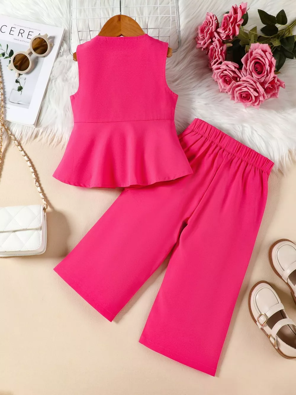 Children's Sleeveless Top and Wide Leg Pants Set, image 9
