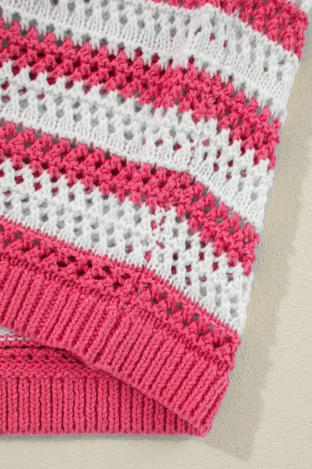 Stripe Hollowed Knit Sleeveless Sweater Dress, image 15