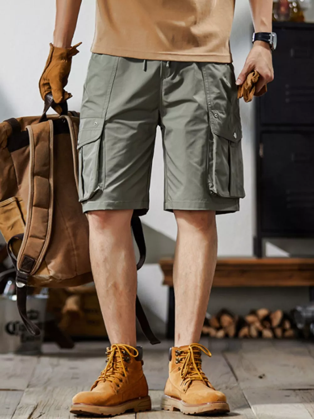 Men's Plus Size Loose Fit Cargo Shorts, image 4