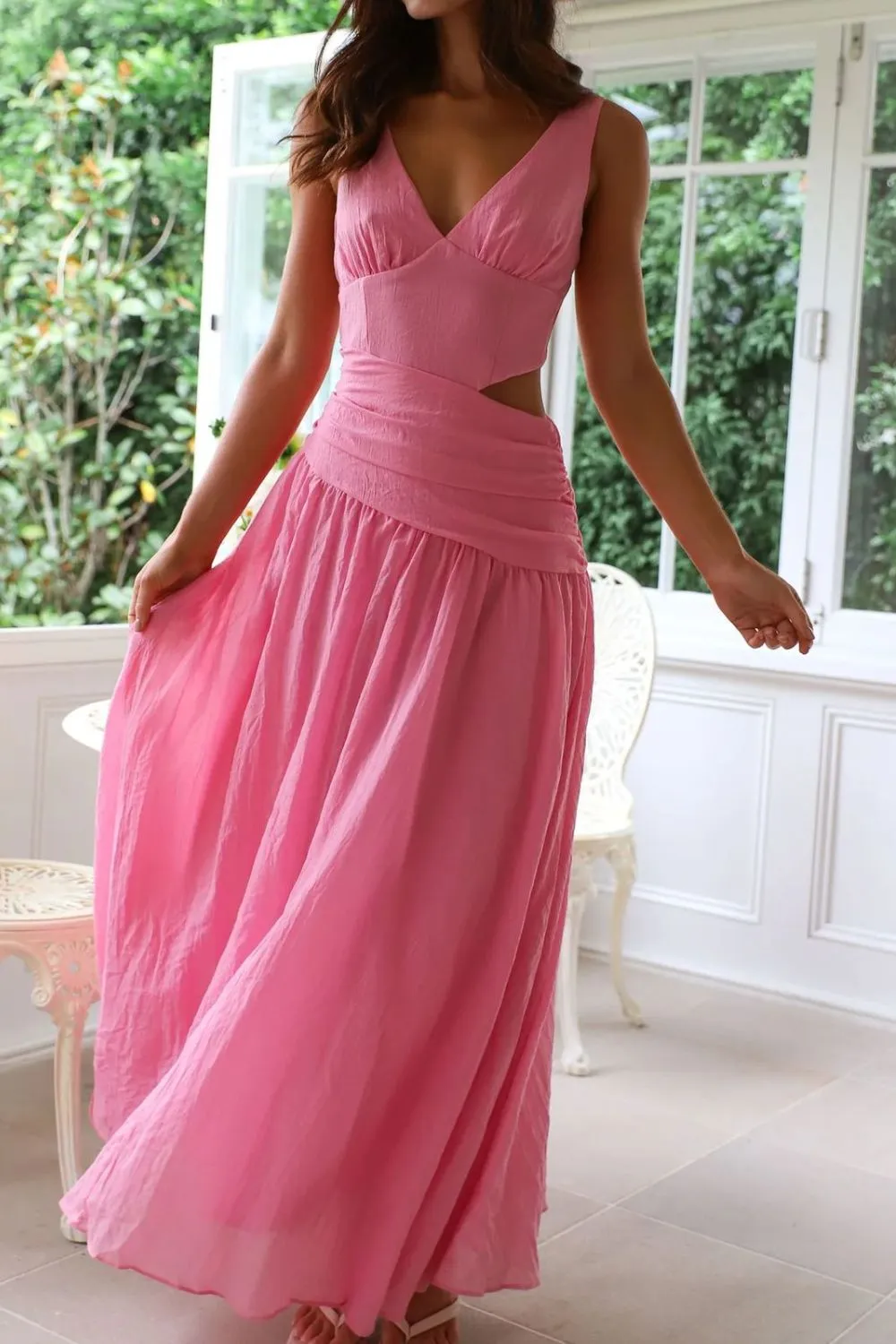 Cutout Back V-Neck Dress, image 8