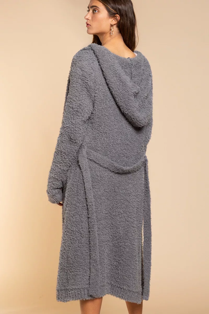 Berber fleece Tie Front Tunic Cardigan with Pockets, image 5
