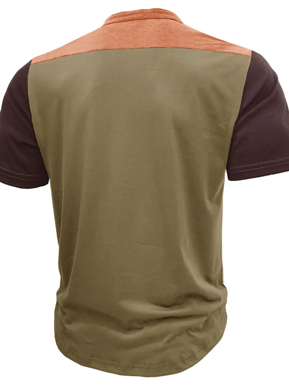 Men's Plus Size Color Block Short Sleeve Polo Shirt, image 3