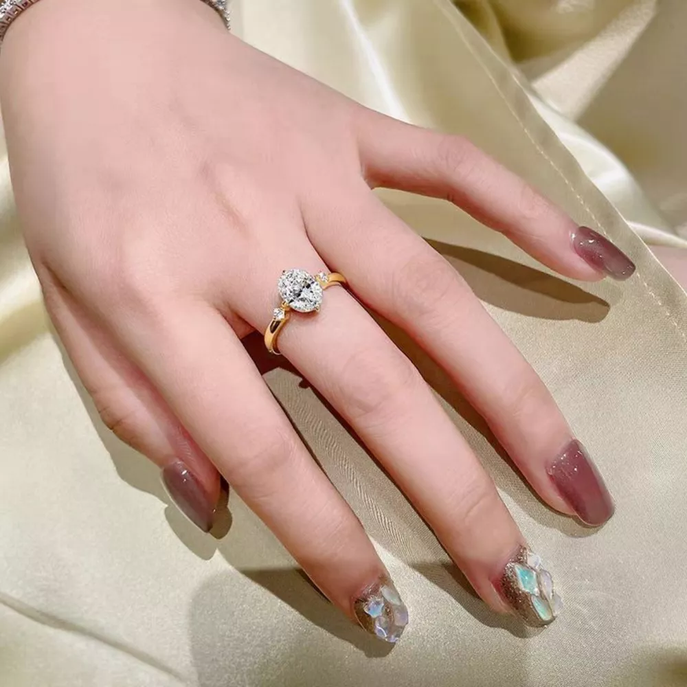 2 Carat Moissanite 925 Sterling Silver Ring, image 3