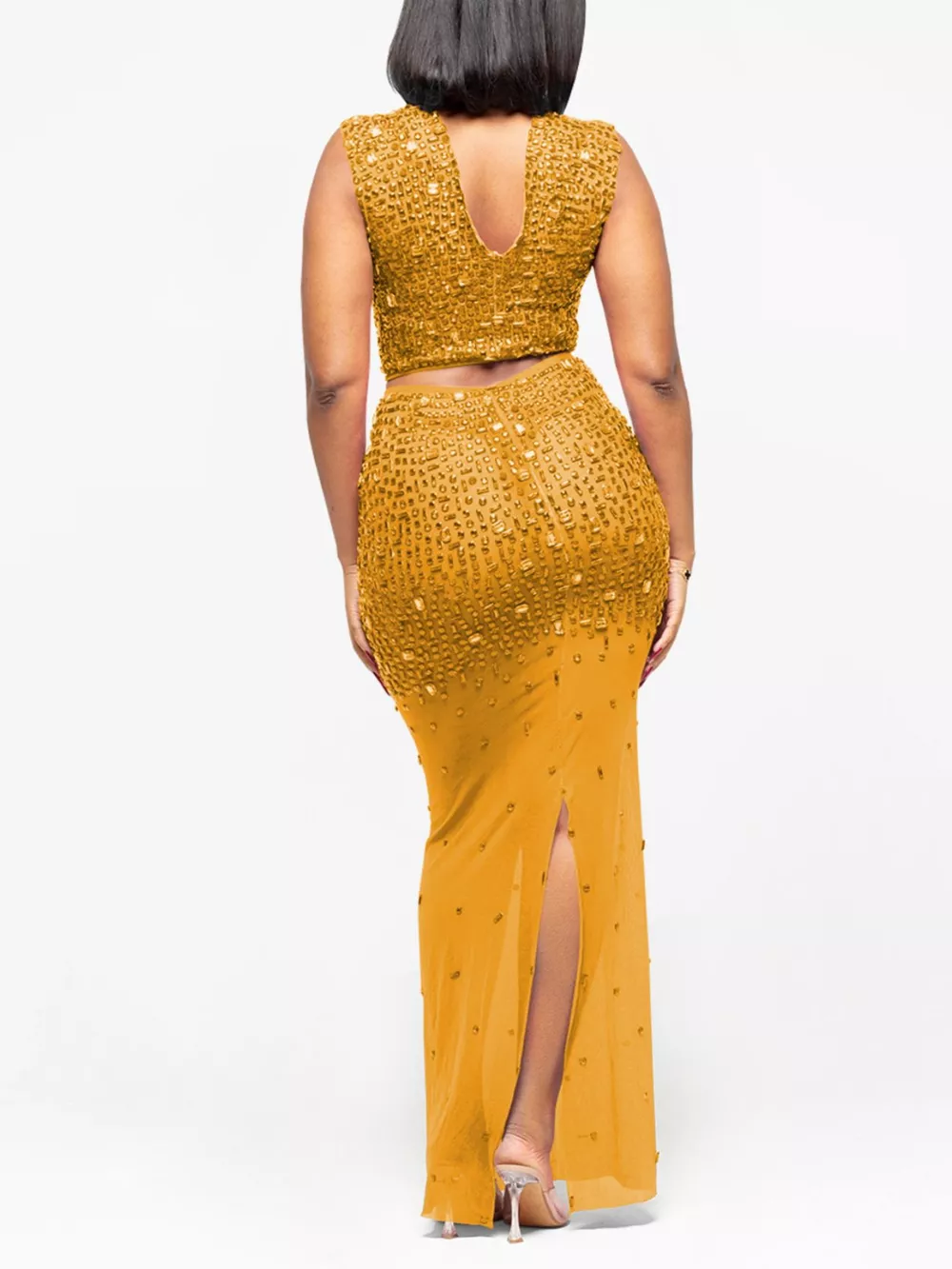 Rhinestone Sleeveless Top and Skirt Set, image 7