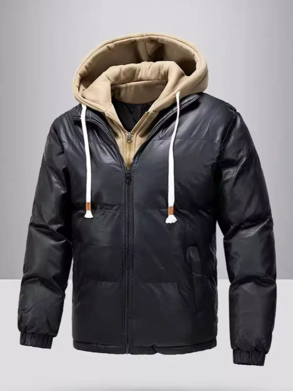 Men's Plus Size Zip Up Long Sleeve Hooded Jacket, image 2