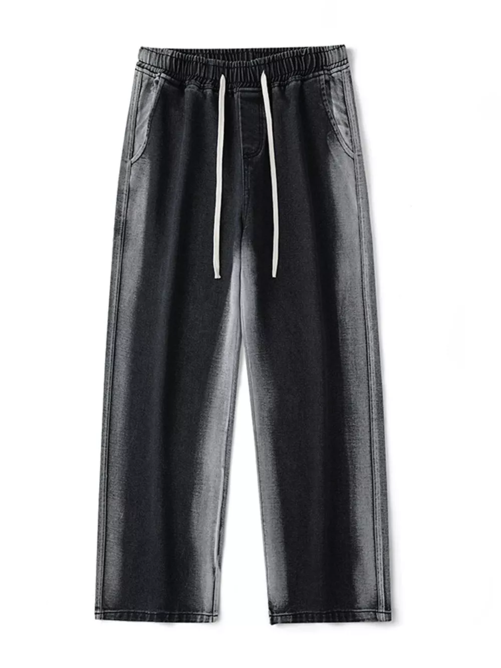 Men's Full Size Drawstring Relaxed Fit Wide Leg Jeans Plus Size, image 5