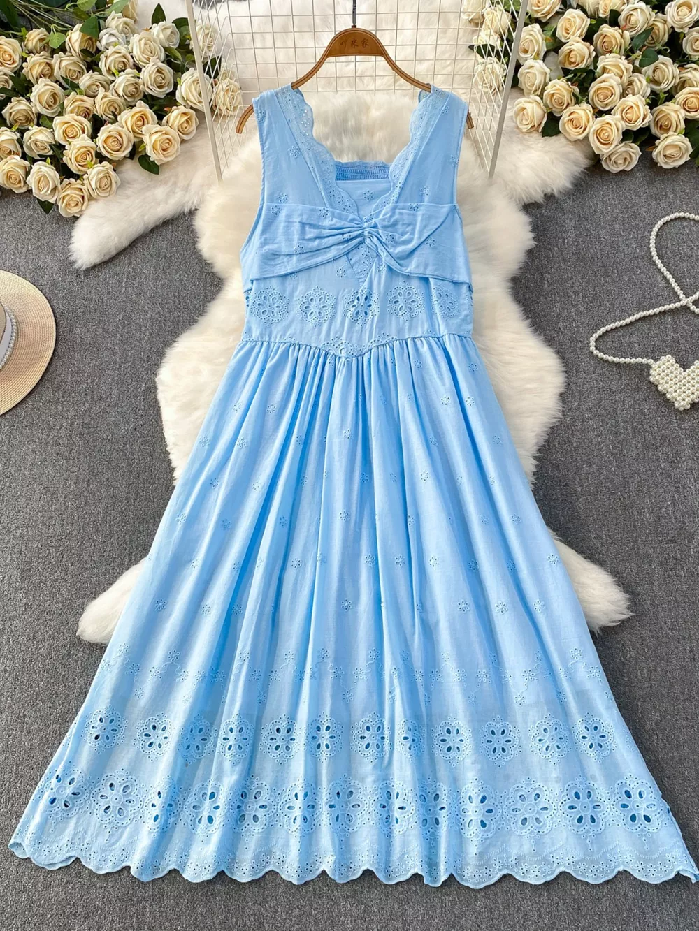 Lace Detail Sleeveless Dress, image 4
