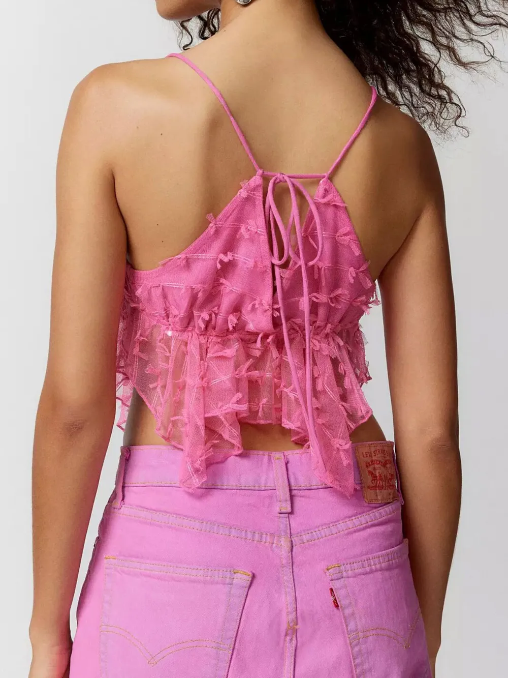 Sheer Lace Cami Top with Delicate Trim, image 8