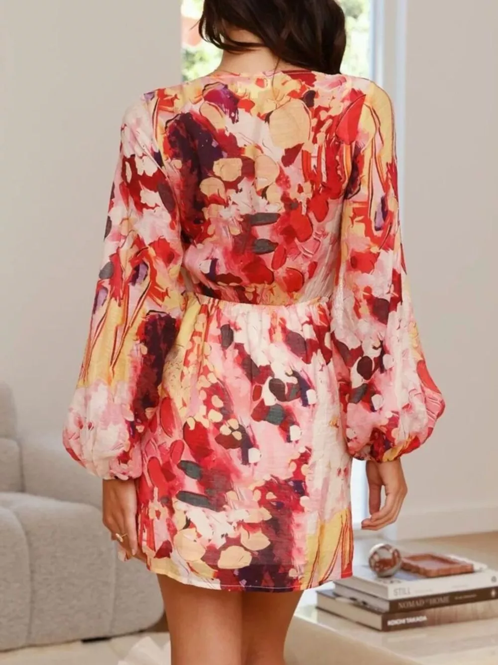 Surplice Long Sleeve Tie Waist Dress, image 12
