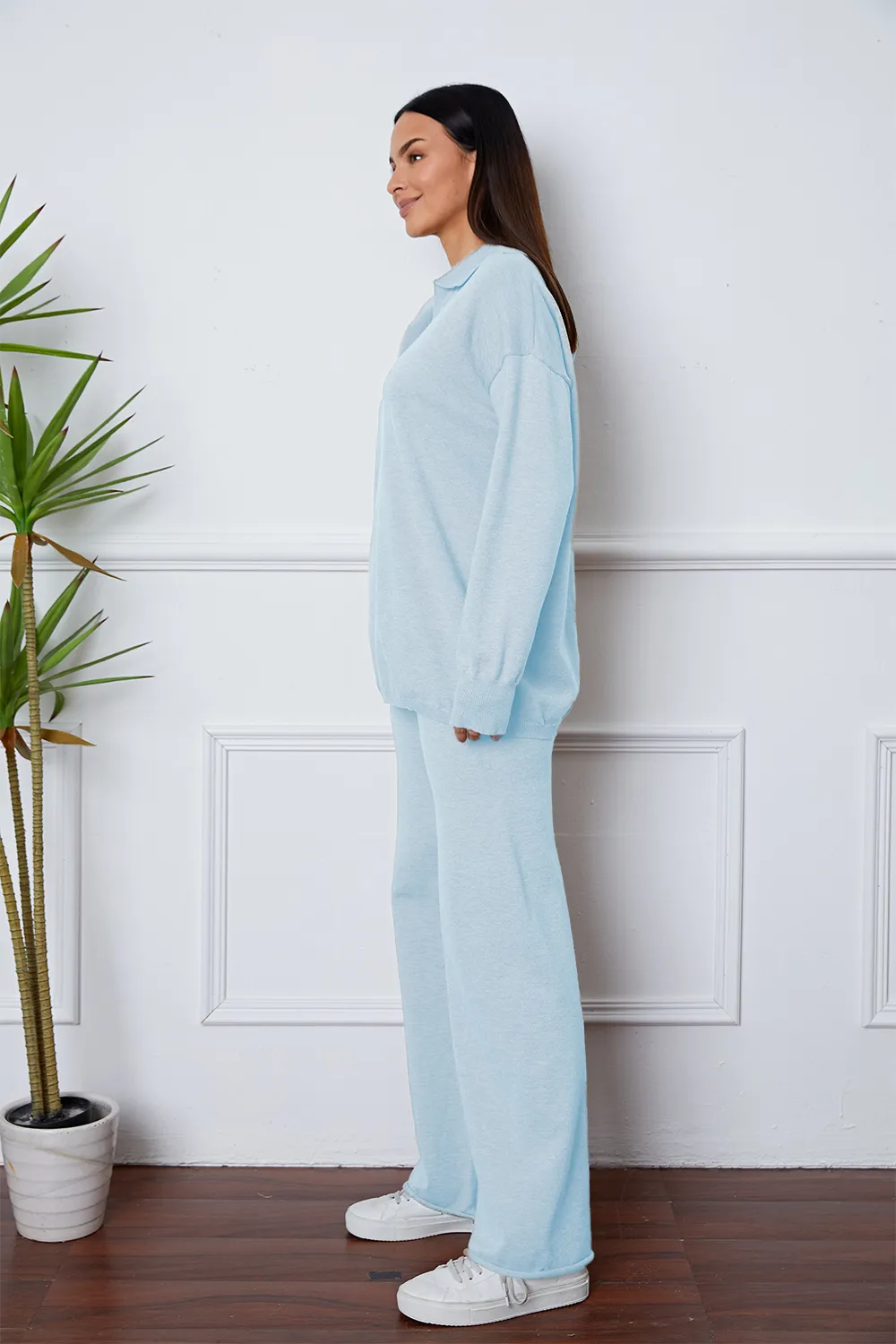 Dropped Shoulder Sweater and Long Pants Set, image 8
