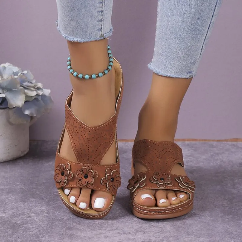 Cutout Flower Open Toe Sandals, image 15