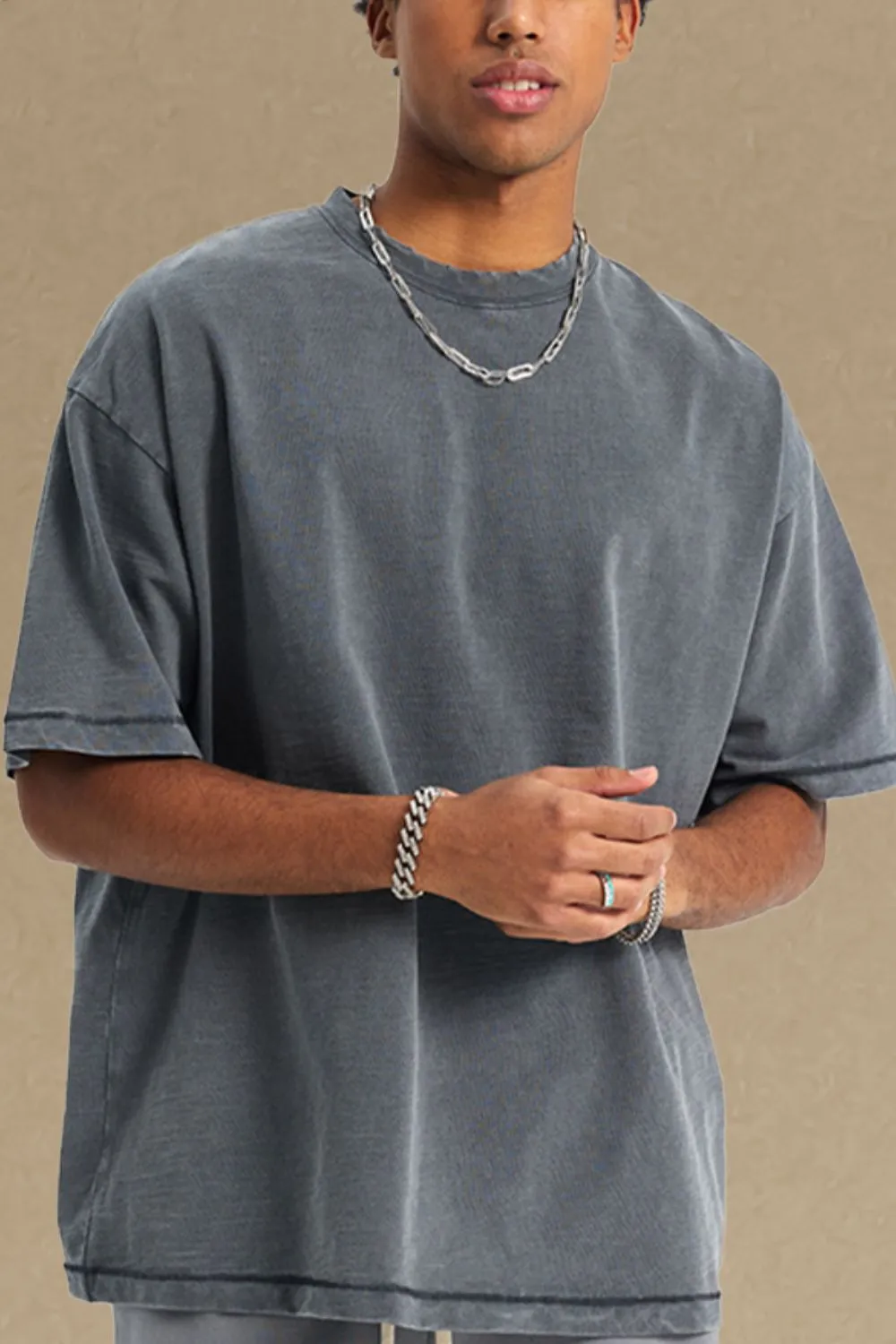 Men's Round Neck Half Sleeve T-Shirt, image 2