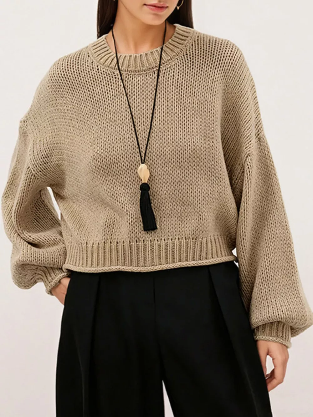 Oversized Chunky Knit Sweater, image 11