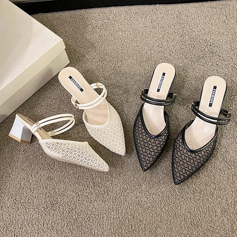 Point Toe Block Heel Sandals, image 2