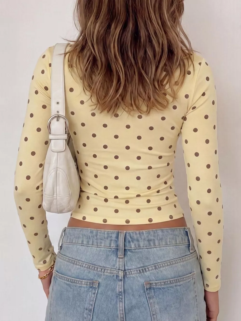 Long Sleeve Polka Dot Slim Fit T-Shirt, image 8