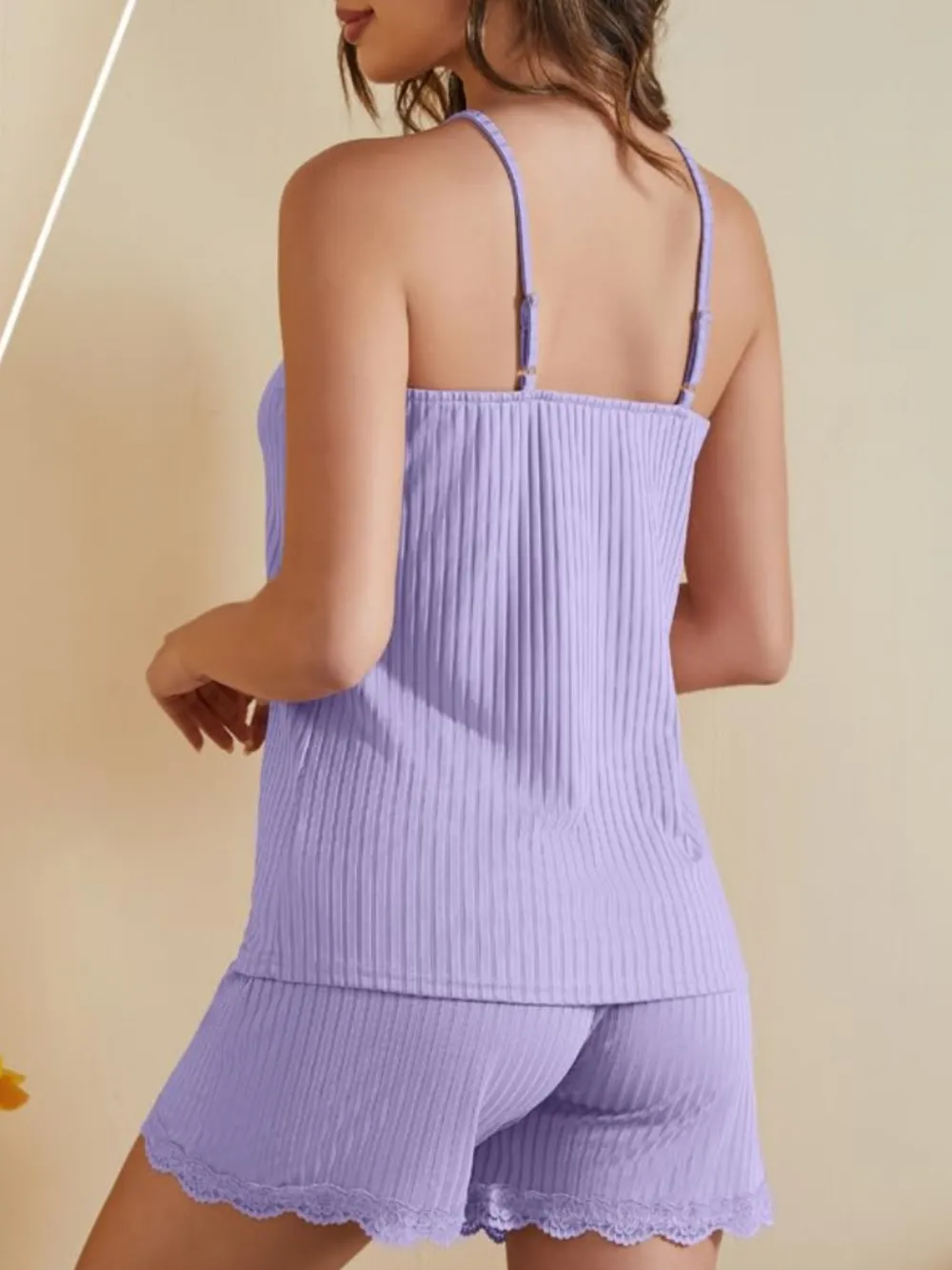 Ribbed Scoop Neck Top and Shorts Lounge Set, image 15