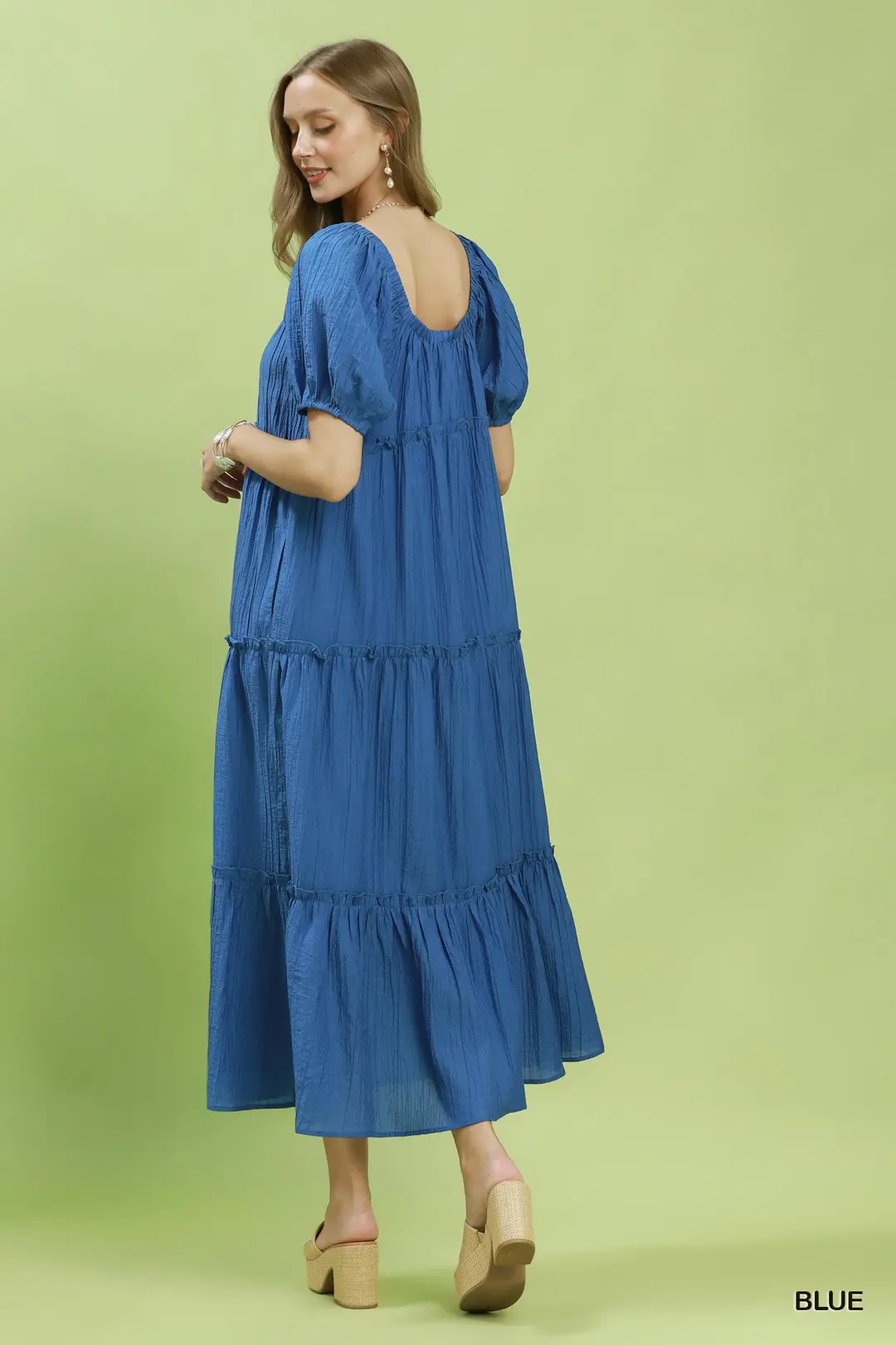 Textured Tiered Midi Dress, image 4