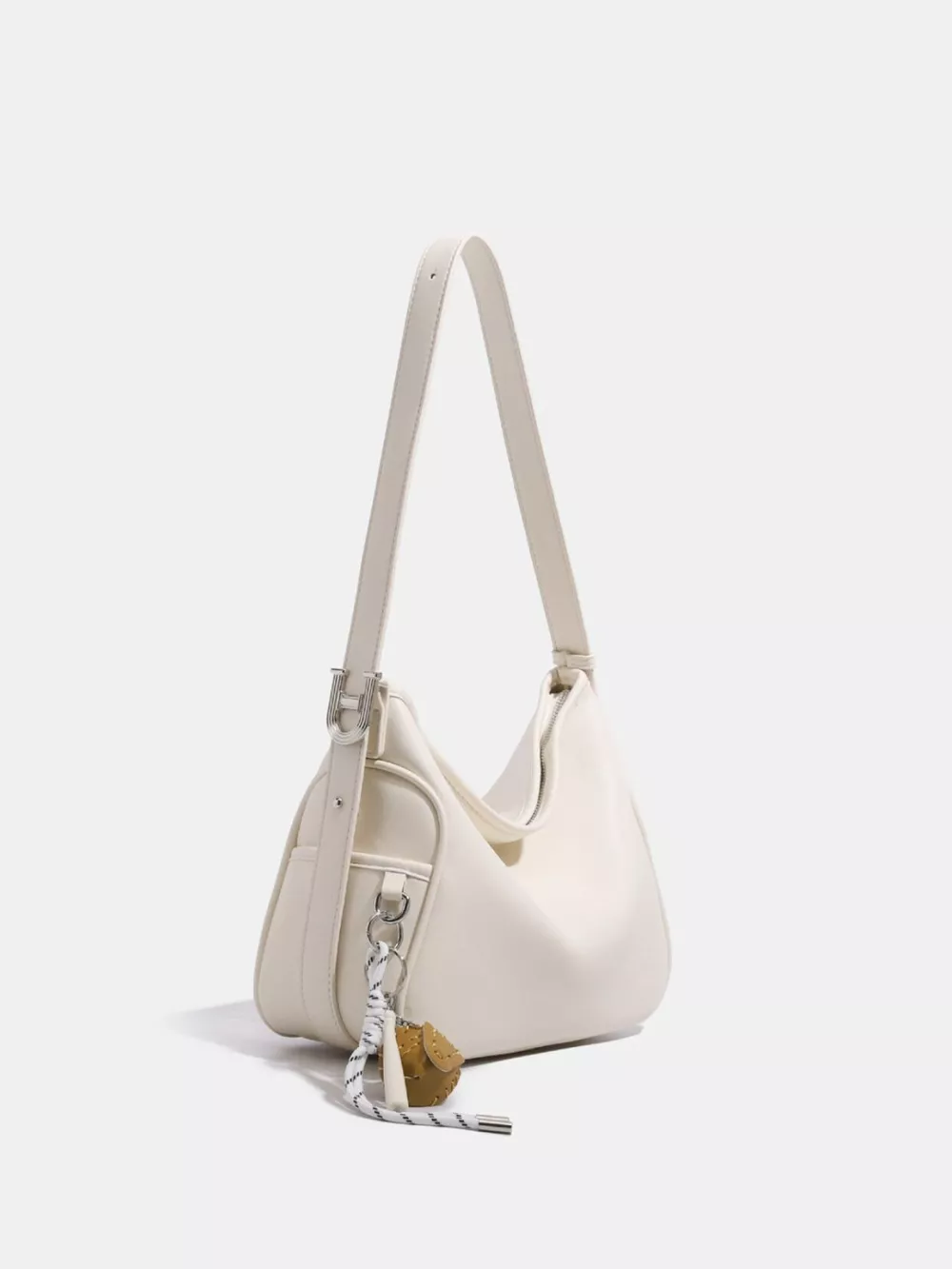 Leather Slouchy Shoulder Bag, image 6