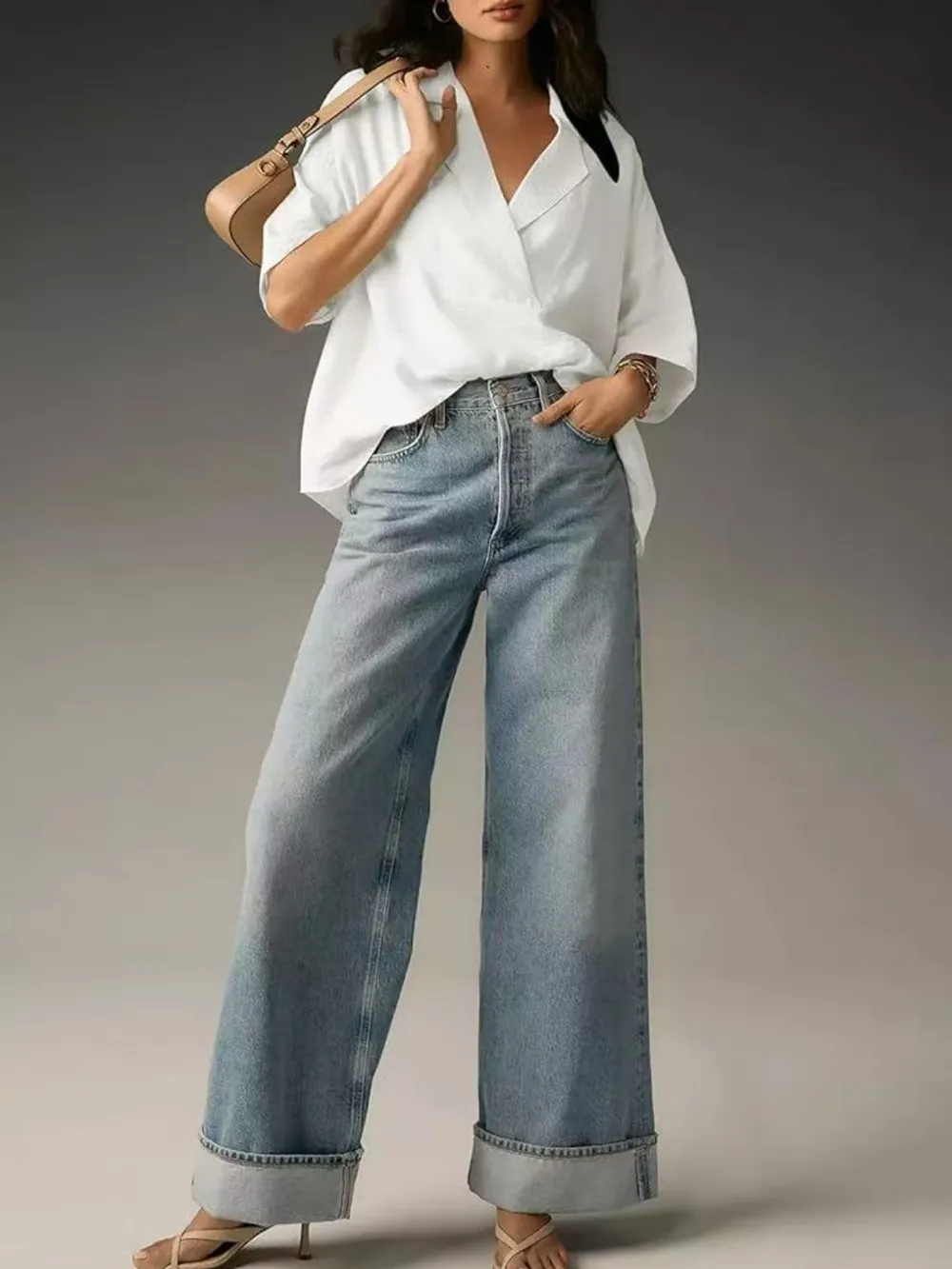 Collared Neck Half Sleeve Blouse, image 10