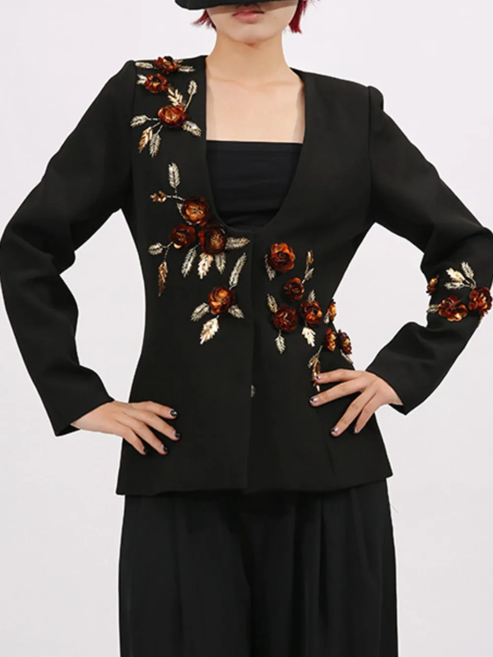 Embroidered Long Sleeve Blazer, image 5