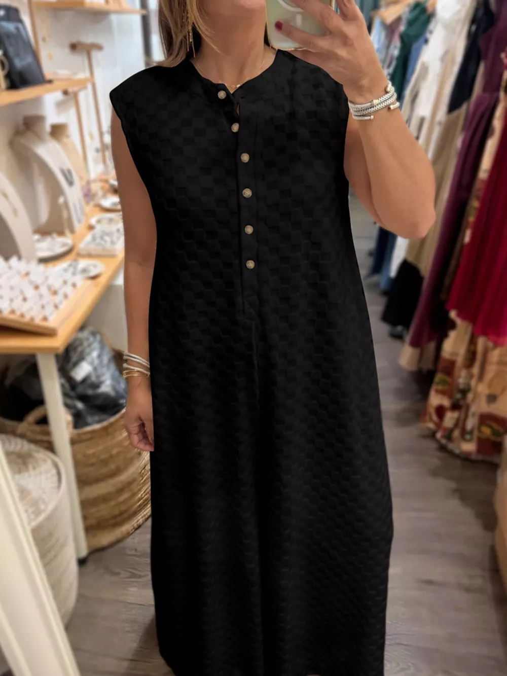 Checkered Sleeveless Wide Leg Jumpsuit, image 2